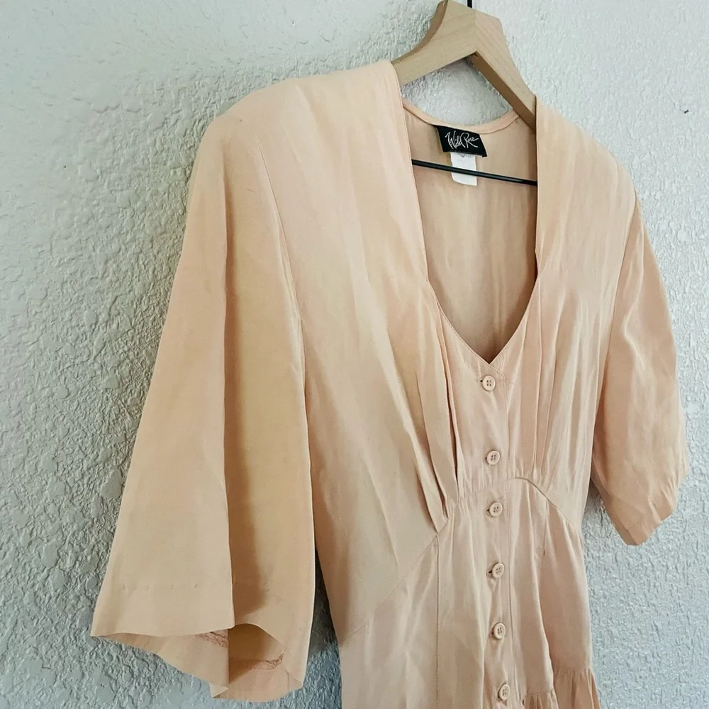 Vintage Peach Midi Dress - Picture 3 of 16